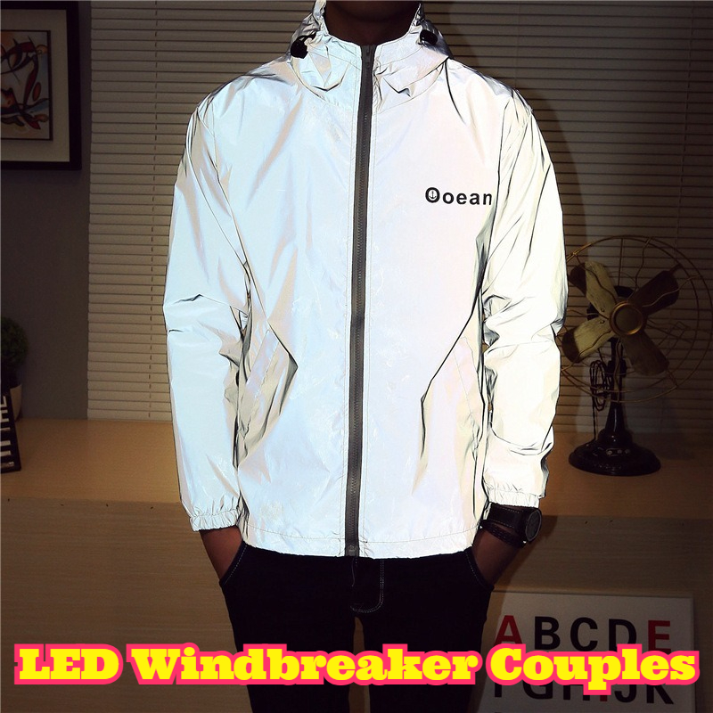 LED Light Up Windbreaker Coupl - огляд і ціна Reflective Running Jacket